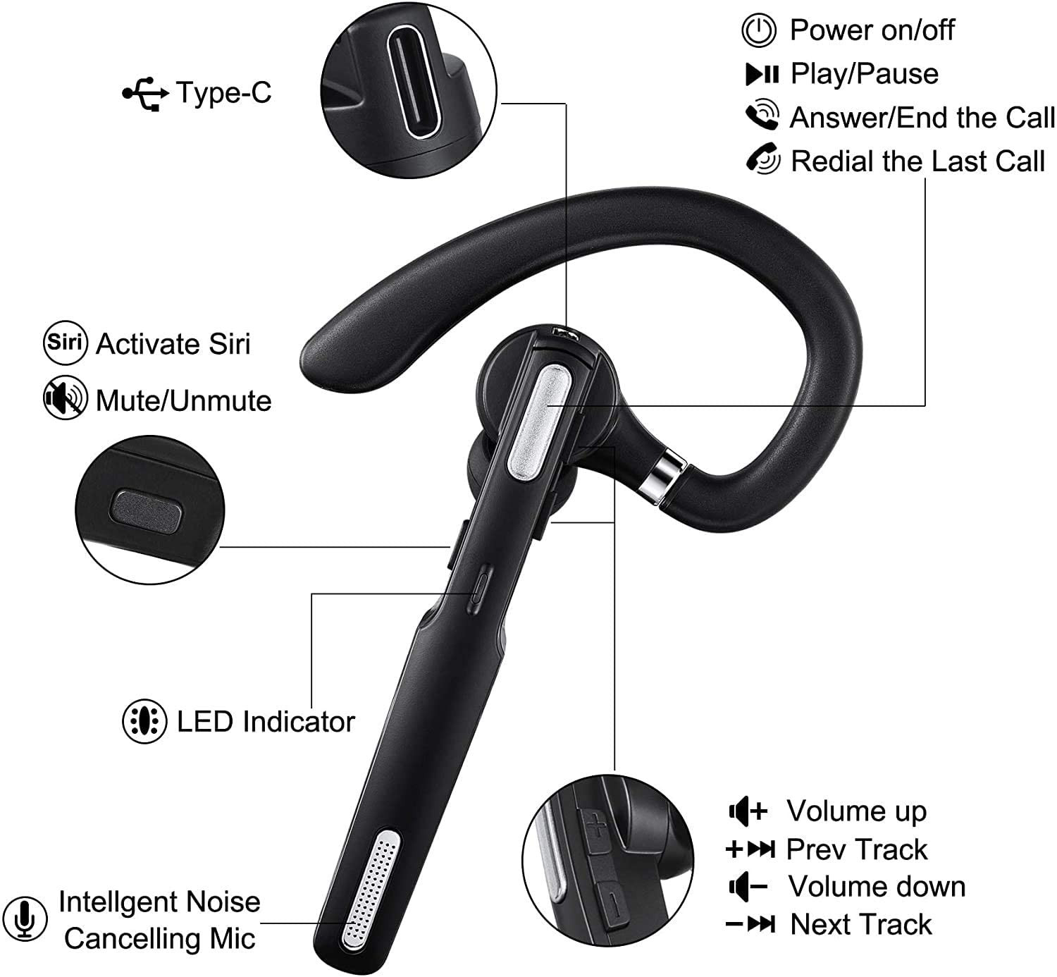 G3 Black Bluetooth Headset